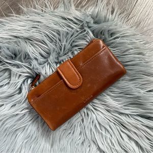 LODIS Rachel long bifold leather wallet - brown